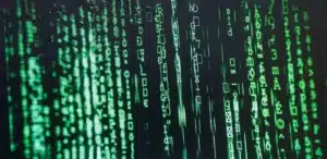 a computer screen with green text
