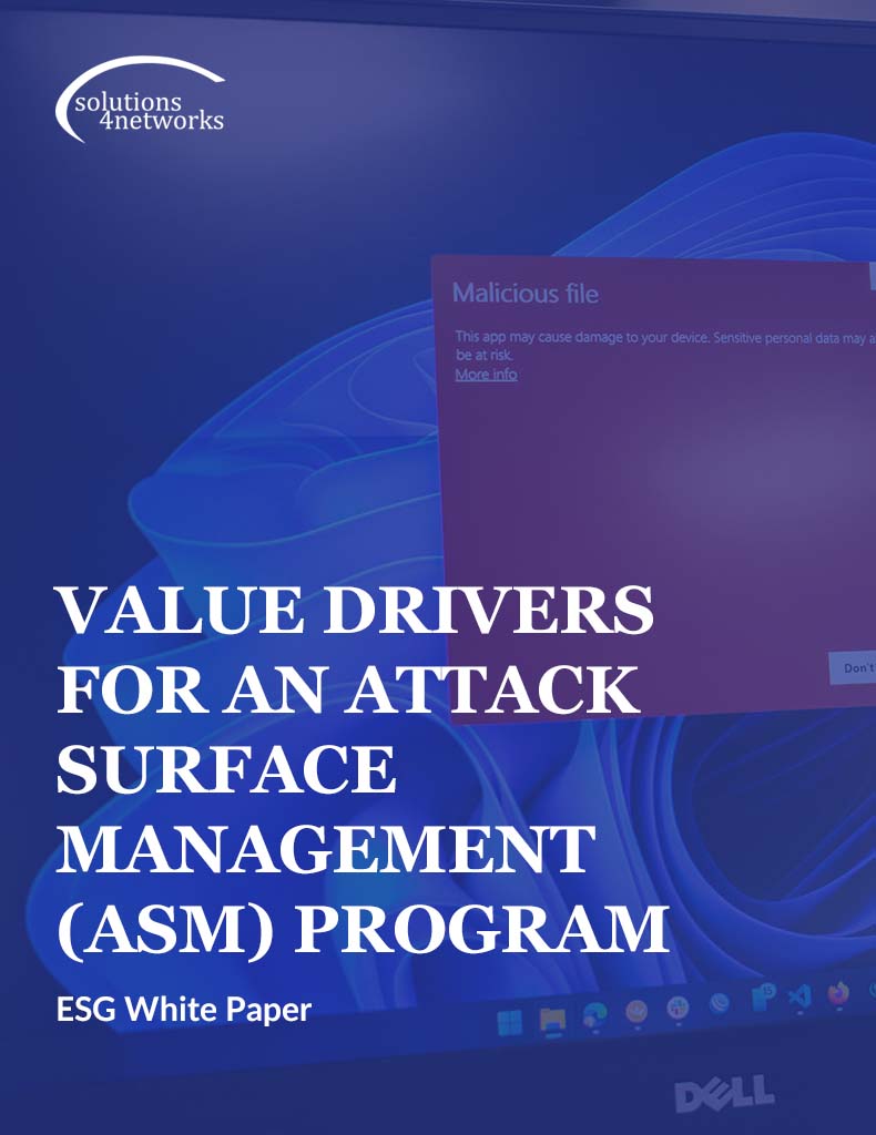 Value Drivers for an Attack Surface Management (ASM) Program graphic with a dell laptop